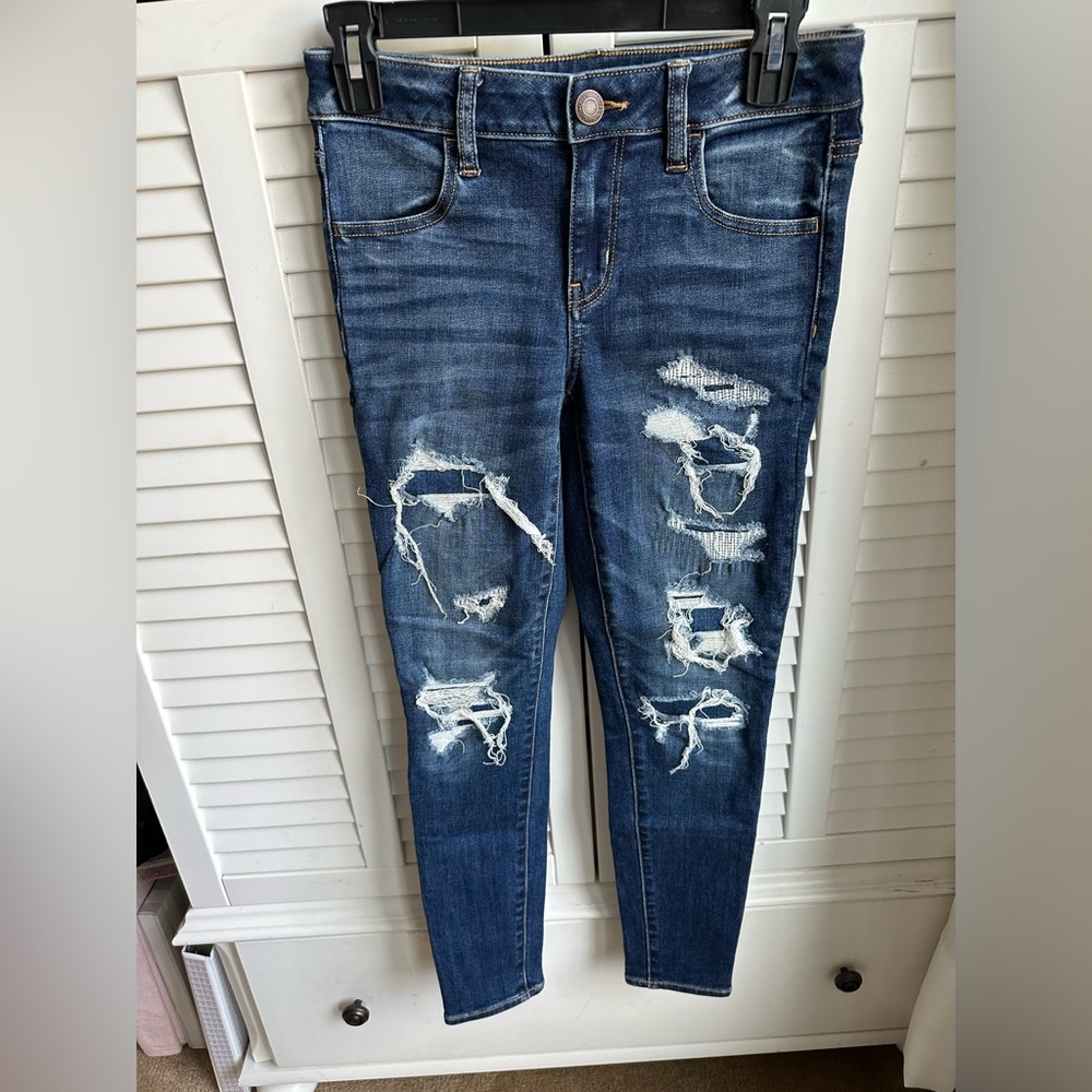 American Eagle Next Level Stretch Distressed Skinny Jeans